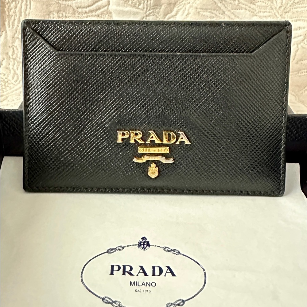 Prada Saffiano Leather Card Case with Box - Unisex